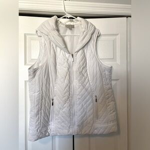 White Quilted Sleeveless Vest